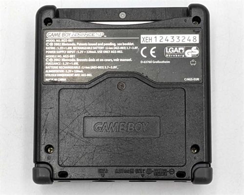 Gameboy Advance SP - Model AGS-001 - Onyx - Konsol - SNR XEH12433248 (B Grade) (Genbrug)